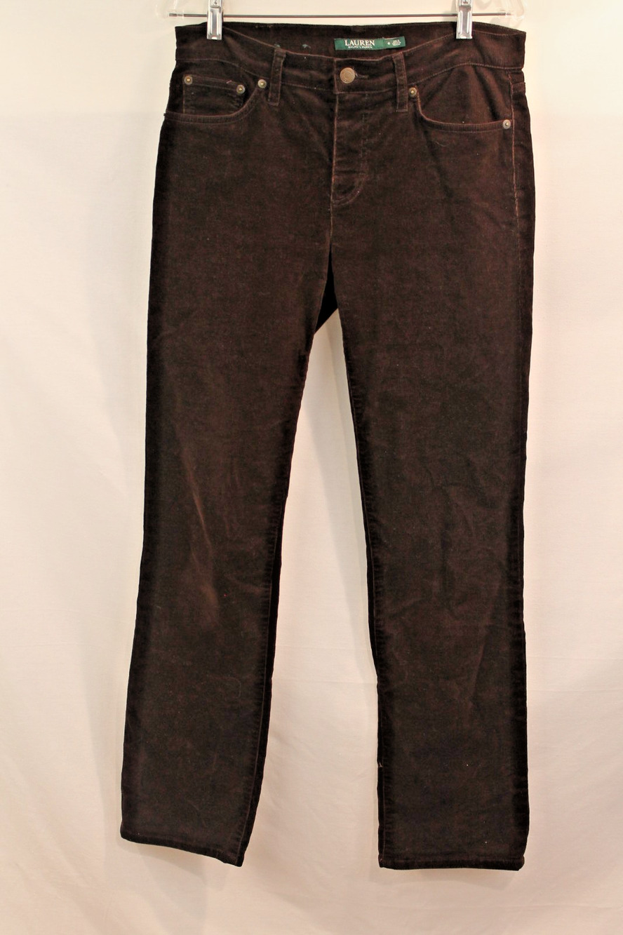 Lauren Ralph Lauren Classic Straight Corduroy Pants Womens size 6 Dark Brown